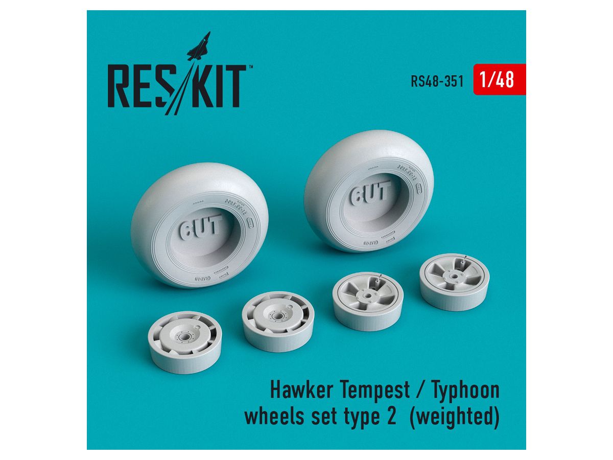 Hawker Tempest/Typhoon wheels set type 2 (weighted)