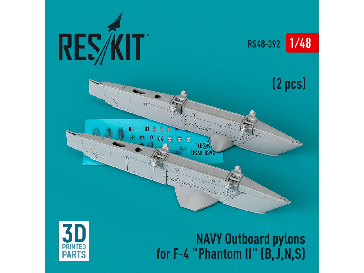 NAVY Outboard pylons for F-4 Phantom II (B,J,N,S) (2 pcs) (3D Printed)