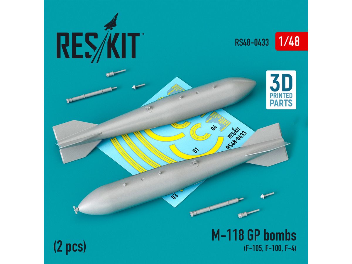 M-118 GP bombs (2 pcs) (F-105, F-100, F-4) (3D Printing)