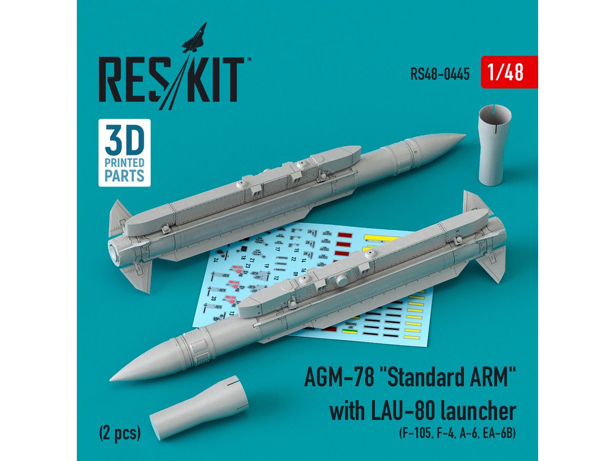 AGM-78 Standard ARM with LAU-80 launcher (2 pcs) (F-105,F-4,A-6,EA-6B) (3D printing)