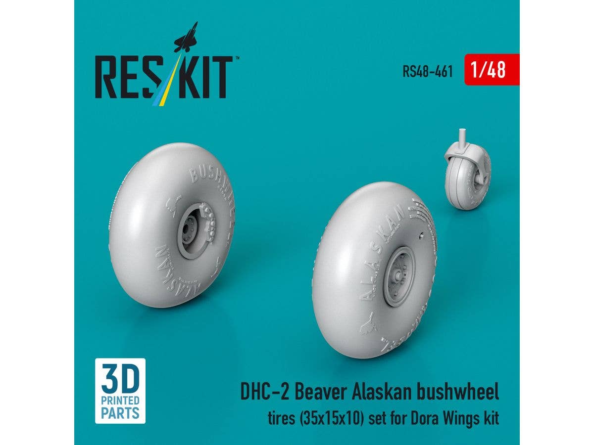 DHC-2 Beaver Alaskan bushwheel tires (35x15x10) set for Dora Wings kit (3D Printed)