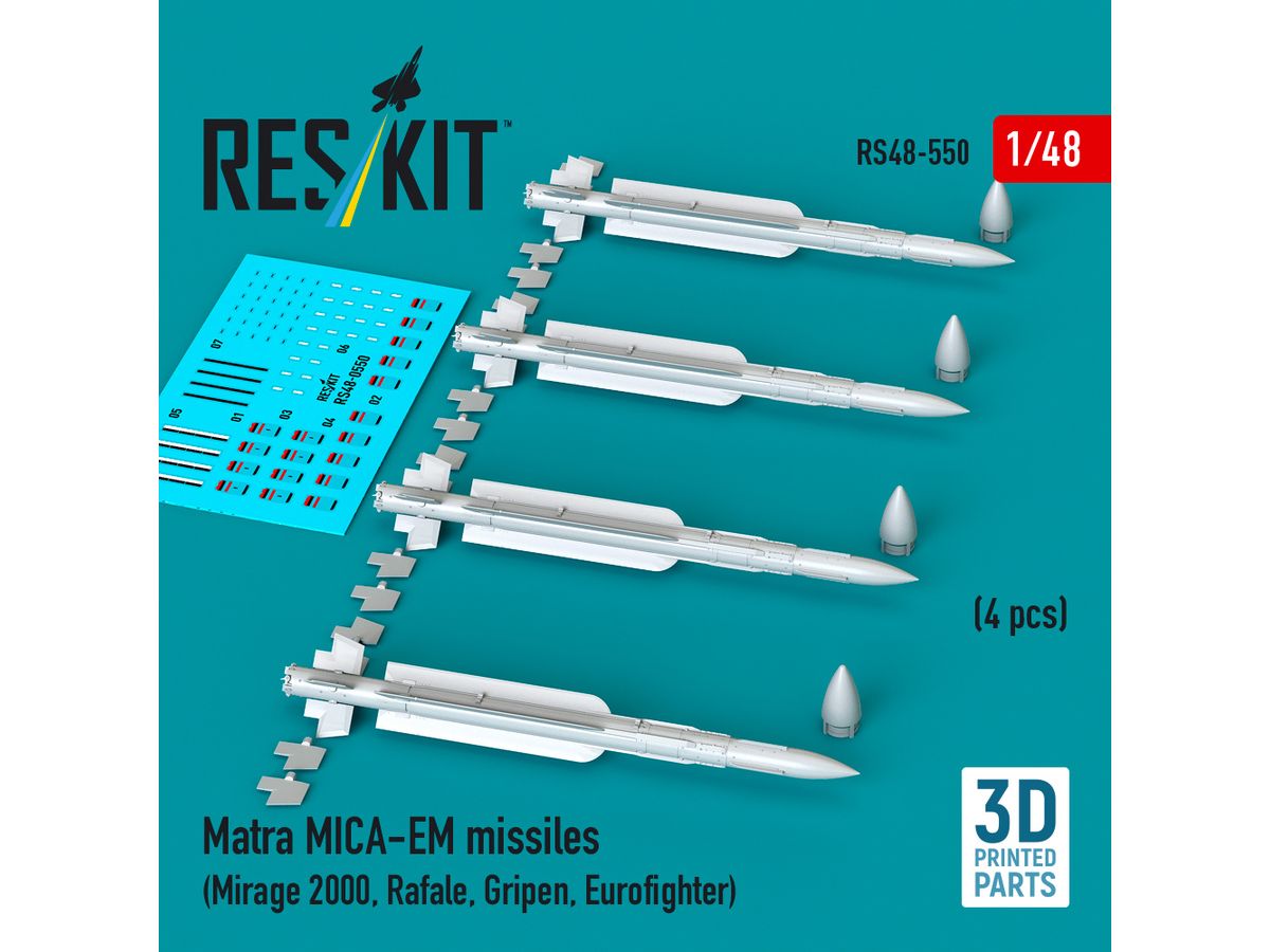 Matra MICA-EM missiles (4 pcs) (3D Printed)