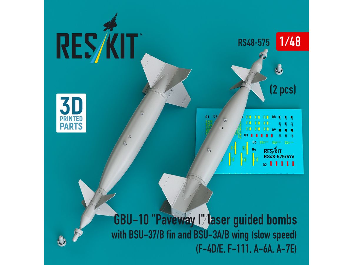 GBU-10 Paveway I laser guided bombs with BSU-37/B fin and BSU-3A/B wing (slow speed) (2 pcs) (3D Printed)