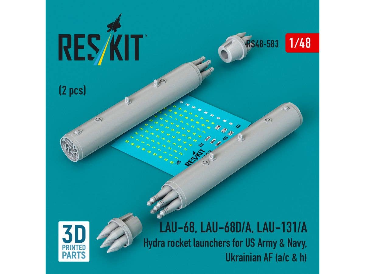 LAU-68, LAU-68D/A, LAU-131/A Hydra rocket launchers for US Army & Navy, Ukrainian AF (a/c & h) (2pcs) (3D Printed)