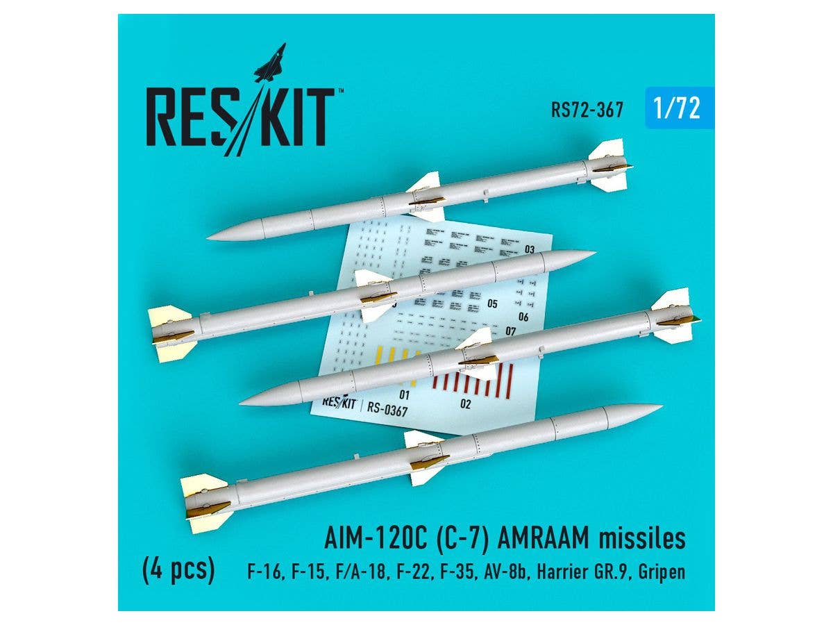 AIM-120C (C-7) AMRAAM missiles (4 pcs) (F-16, F-15, F/A-18, F-22, F-35, AV-8b, Harrier GR.9, Gripen)