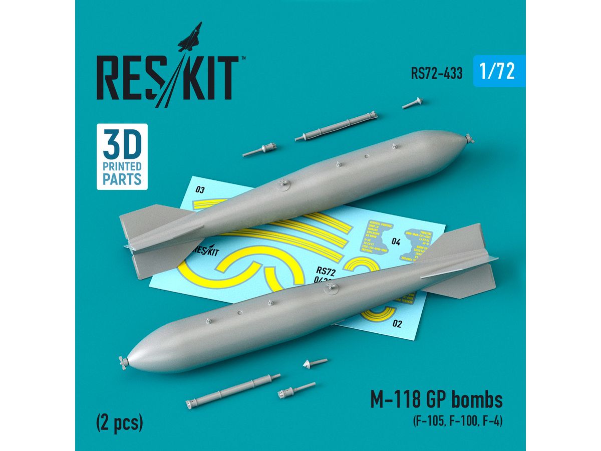 M-118 GP bombs (2 pcs) (F-105, F-100, F-4) (3D Printing)