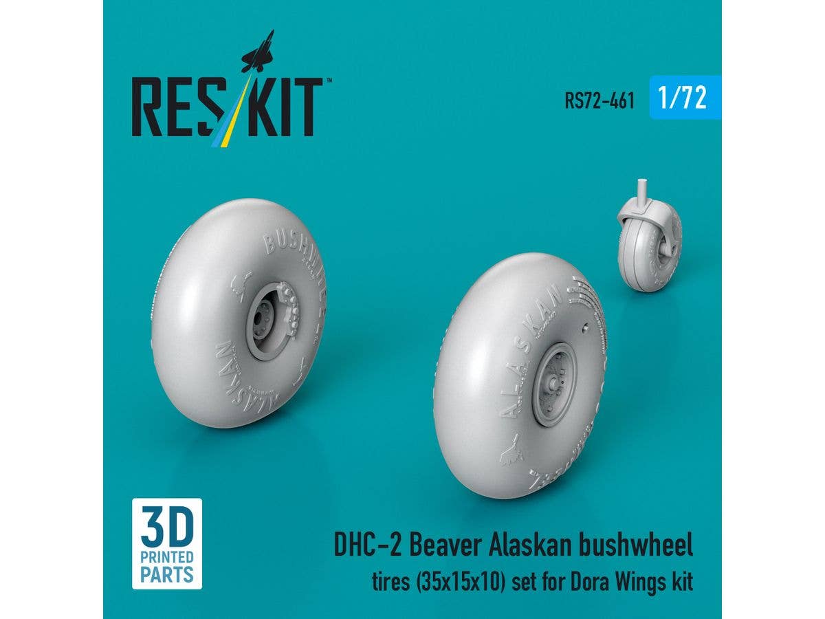 DHC-2 Beaver Alaskan bushwheel tires (35x15x10) set for Dora Wings kit (3D Printed)