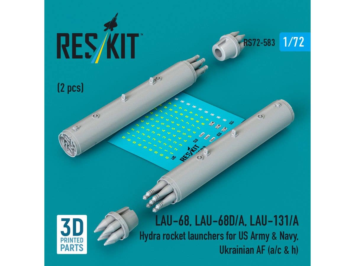 LAU-68, LAU-68D/A, LAU-131/A Hydra rocket launchers for US Army & Navy, Ukrainian AF (a/c & h) (2 pcs) (3D Printed)