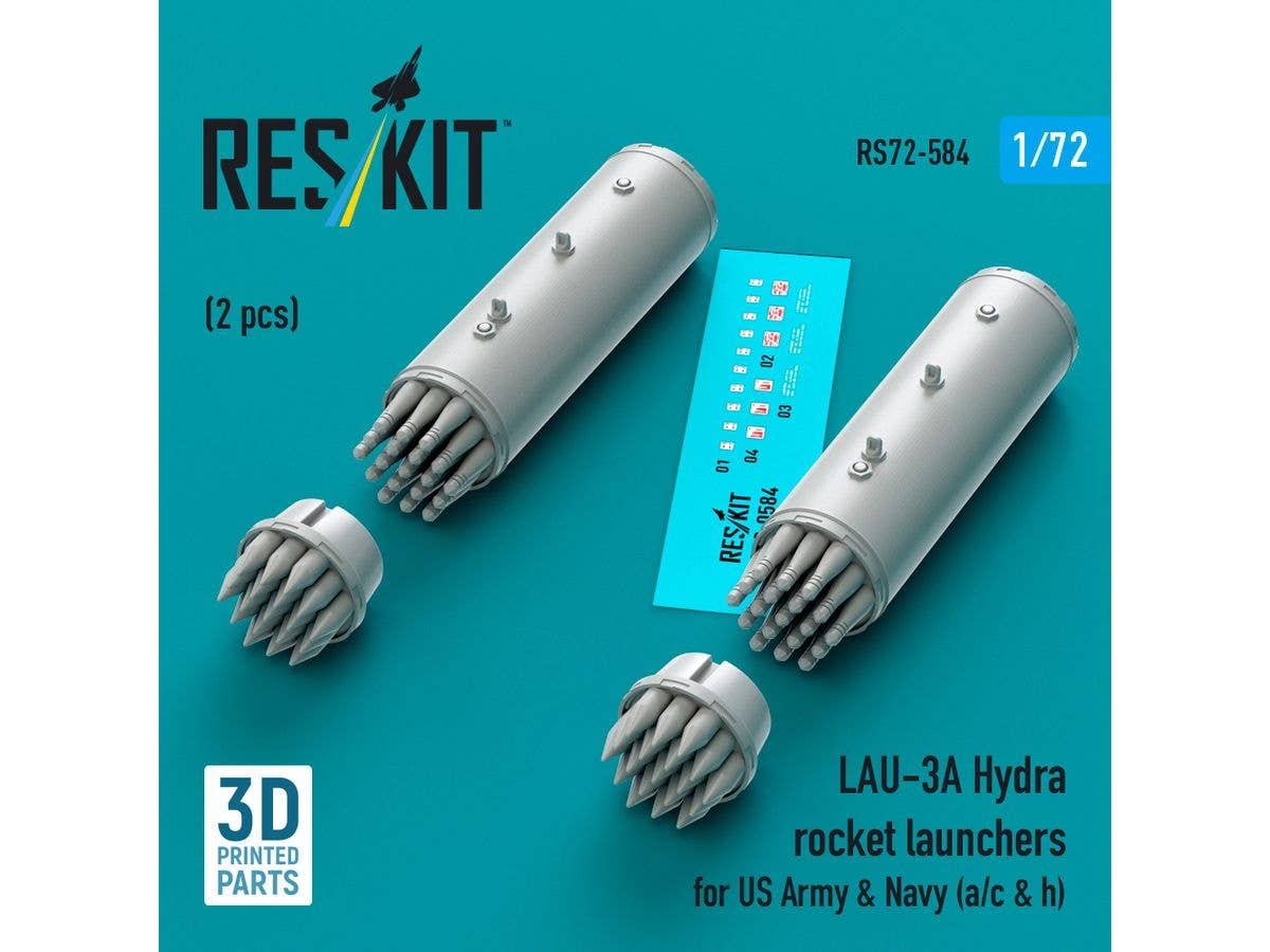 LAU-3A Hydra rocket launchers for US Army & Navy (a/c & h) (2pcs) (3D Printed)