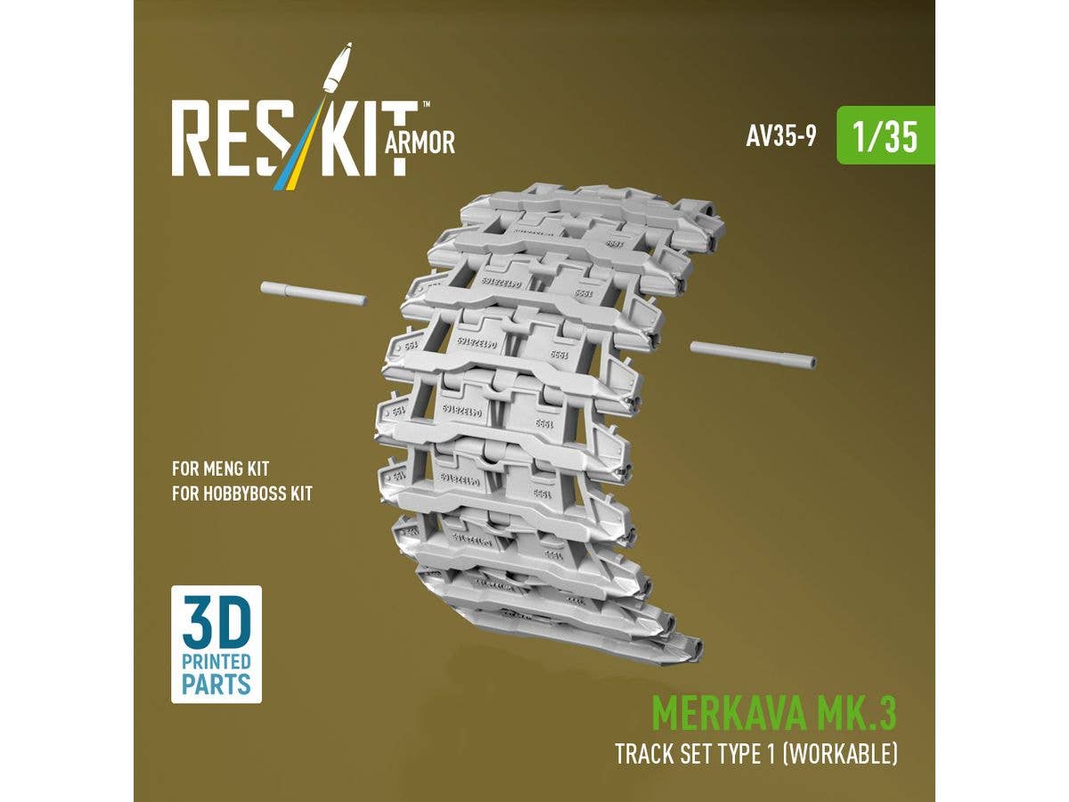 Merkava Mk.3 track set Type 1 (Workable) for Meng/HobbyBoss kit (3D Printed)