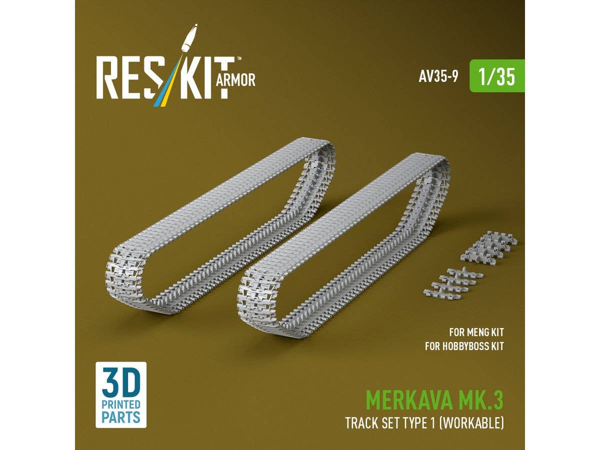 Merkava Mk.3 track set Type 1 (Workable) for Meng/HobbyBoss kit (3D Printed)