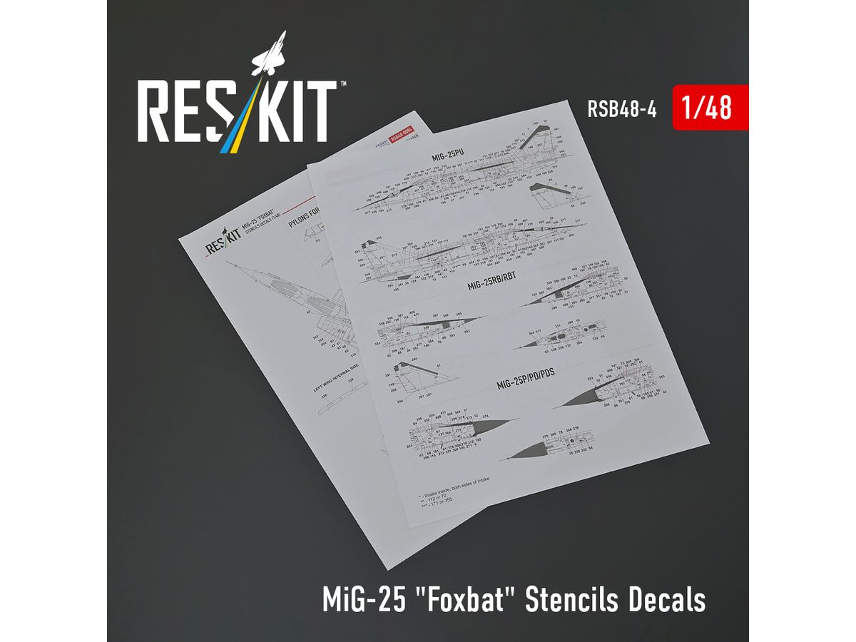 MiG-25 Foxbat Stencils Decals