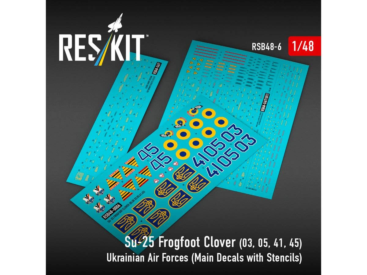 Su-25 Frogfoot Clover (BLUE 03, 05, 41, 45) Ukrainian Air Forces (Main Decals with Stencils)