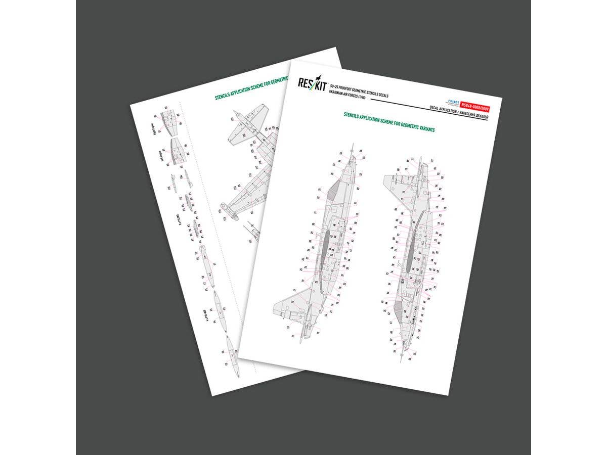 Su-25 Frogfoot Geometric Ukrainian Air Forces (Stencils Decals)