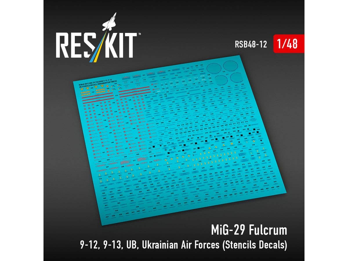 MiG-29 Fulcrum 9-12,9-13,UB, Ukrainian Air Forces (Stencils Decals)
