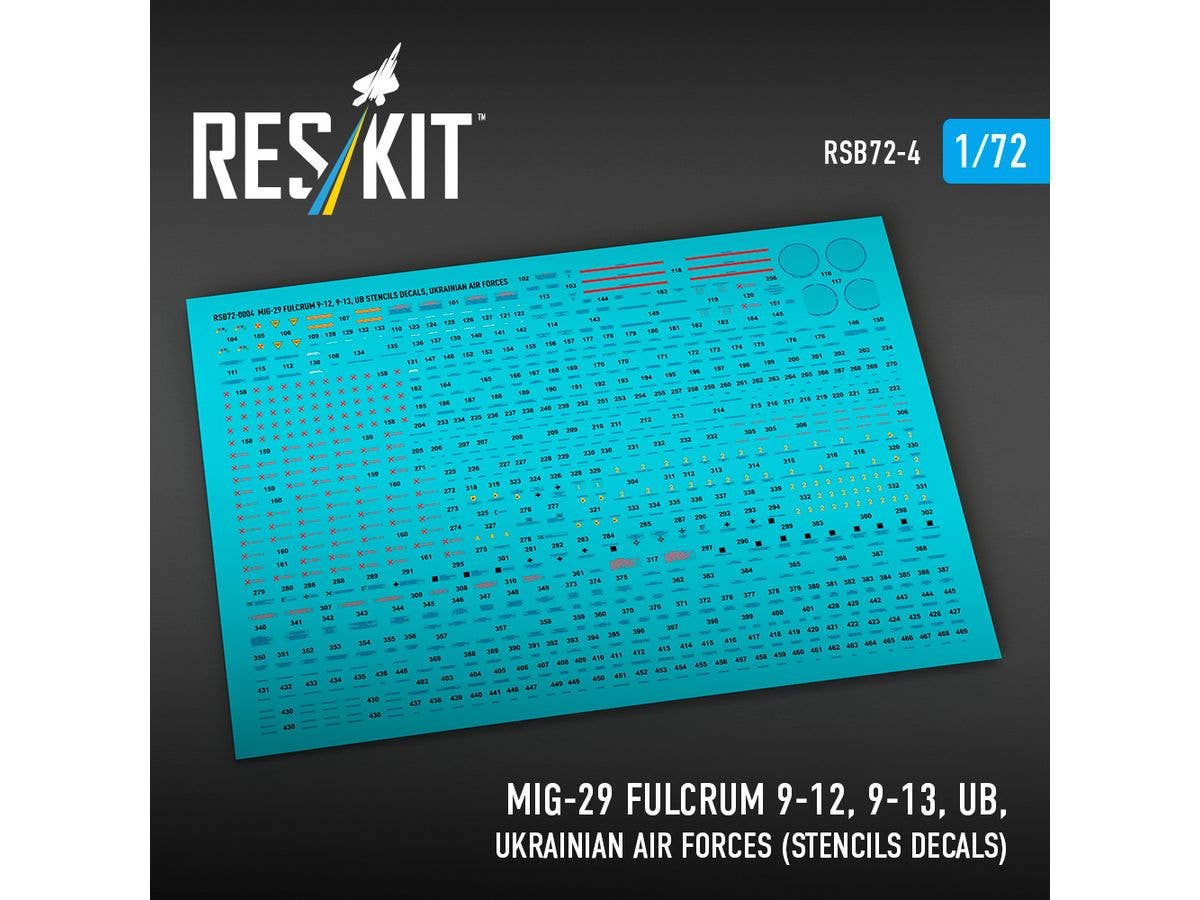 MiG-29 Fulcrum 9-12, 9-13, UB, Ukrainian Air Forces (Stencils Decals)