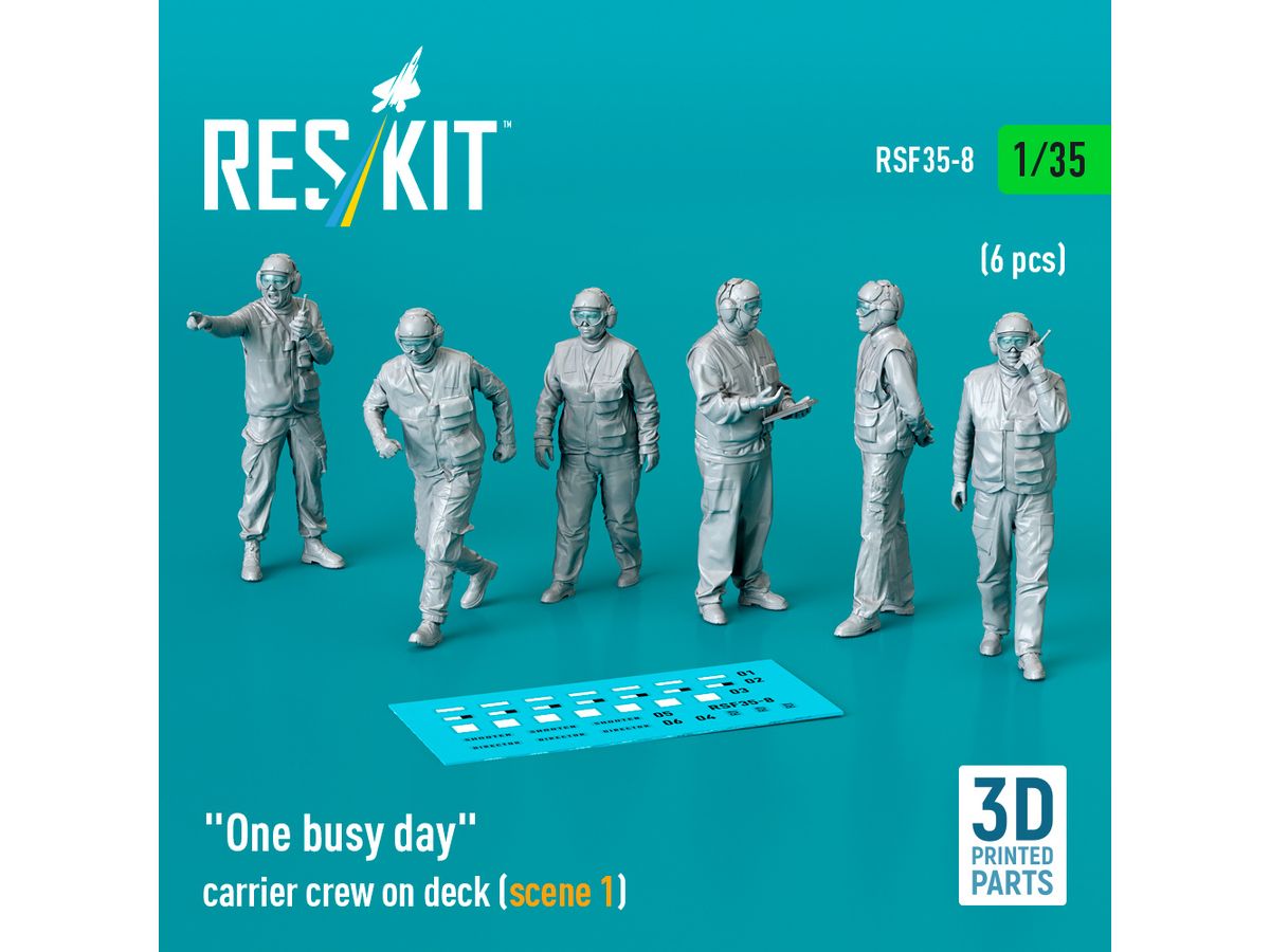 One busy day carrier crew on deck (scene 1) (6 pcs)