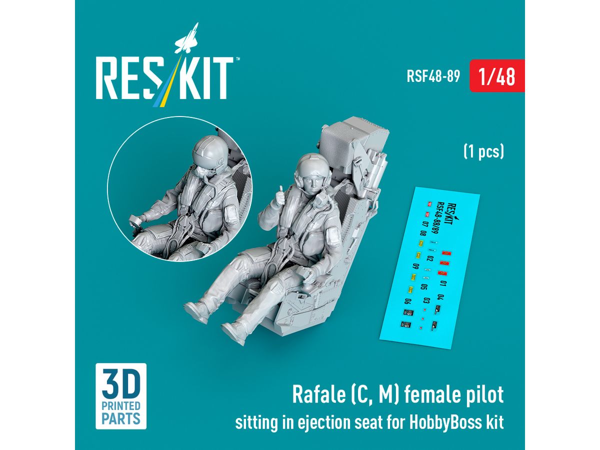 Rafale (C, M) female pilot sitting in ejection seat for HobbyBoss kit (1 pcs)