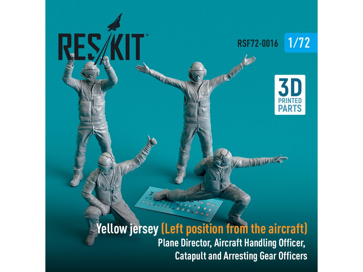 Yellow jersey (Left position from the aircraft) Plane Director, Aircraft Handling Officer, Catapult and Arresting Gear Officers (4 pcs) (3D Printed)