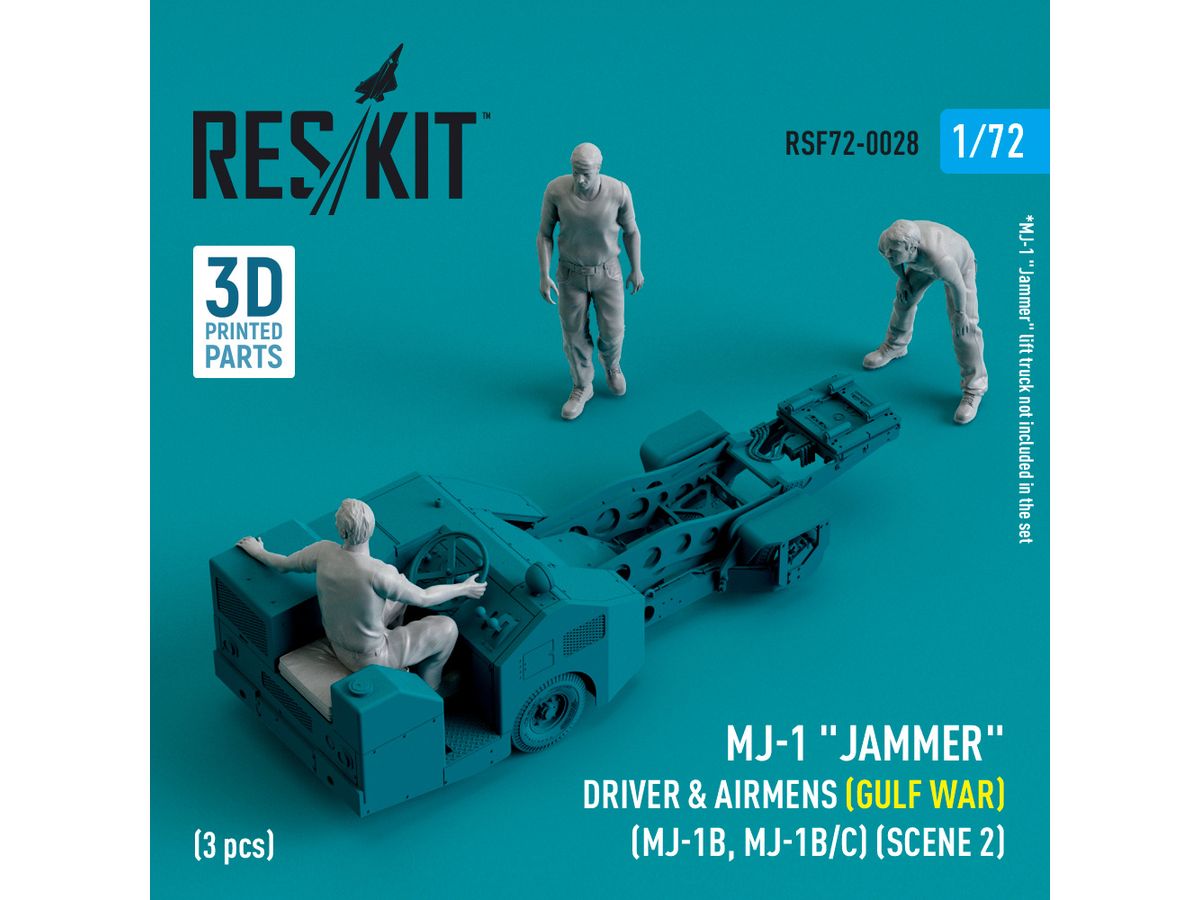 MJ-1 Jammer Driver & airmens (Gulf War) (MJ-1B, MJ-1B/C) (scene 2) (3 pcs) (3D Printed)