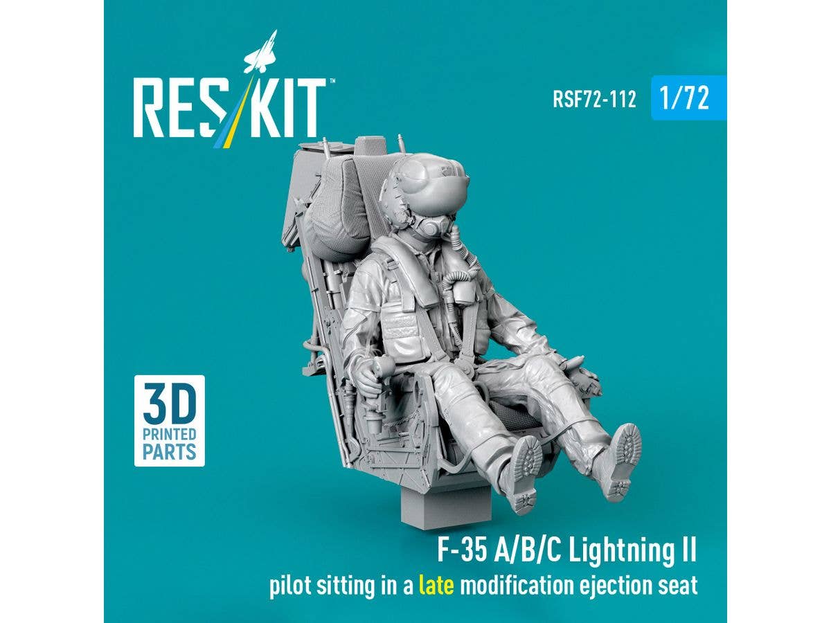 F-35A/B/C Lightning II pilot sitting in a late modification ejection seat