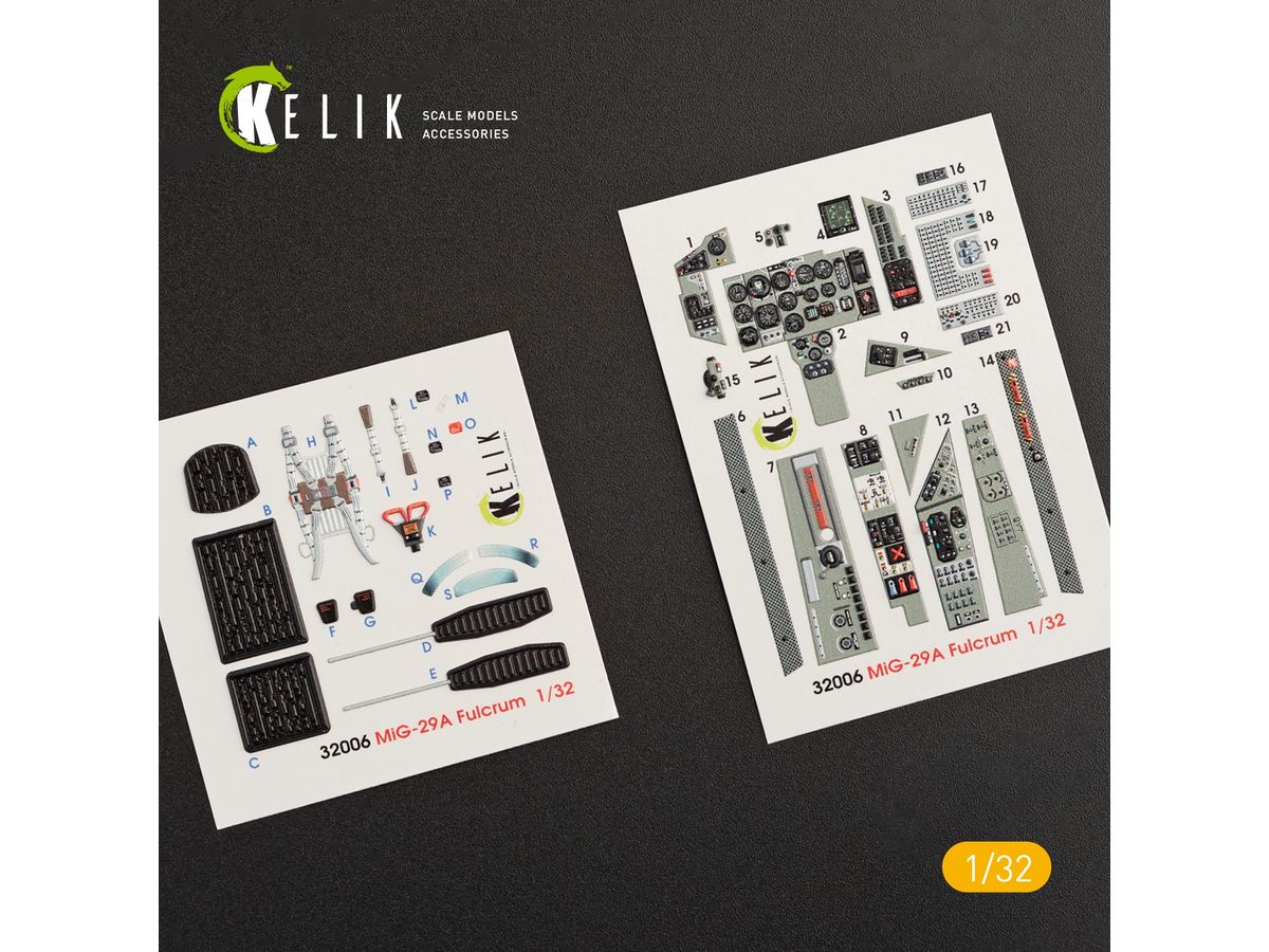 MiG-29A (9-12) Fulcrum Interior 3D decals for Trumpeter kit