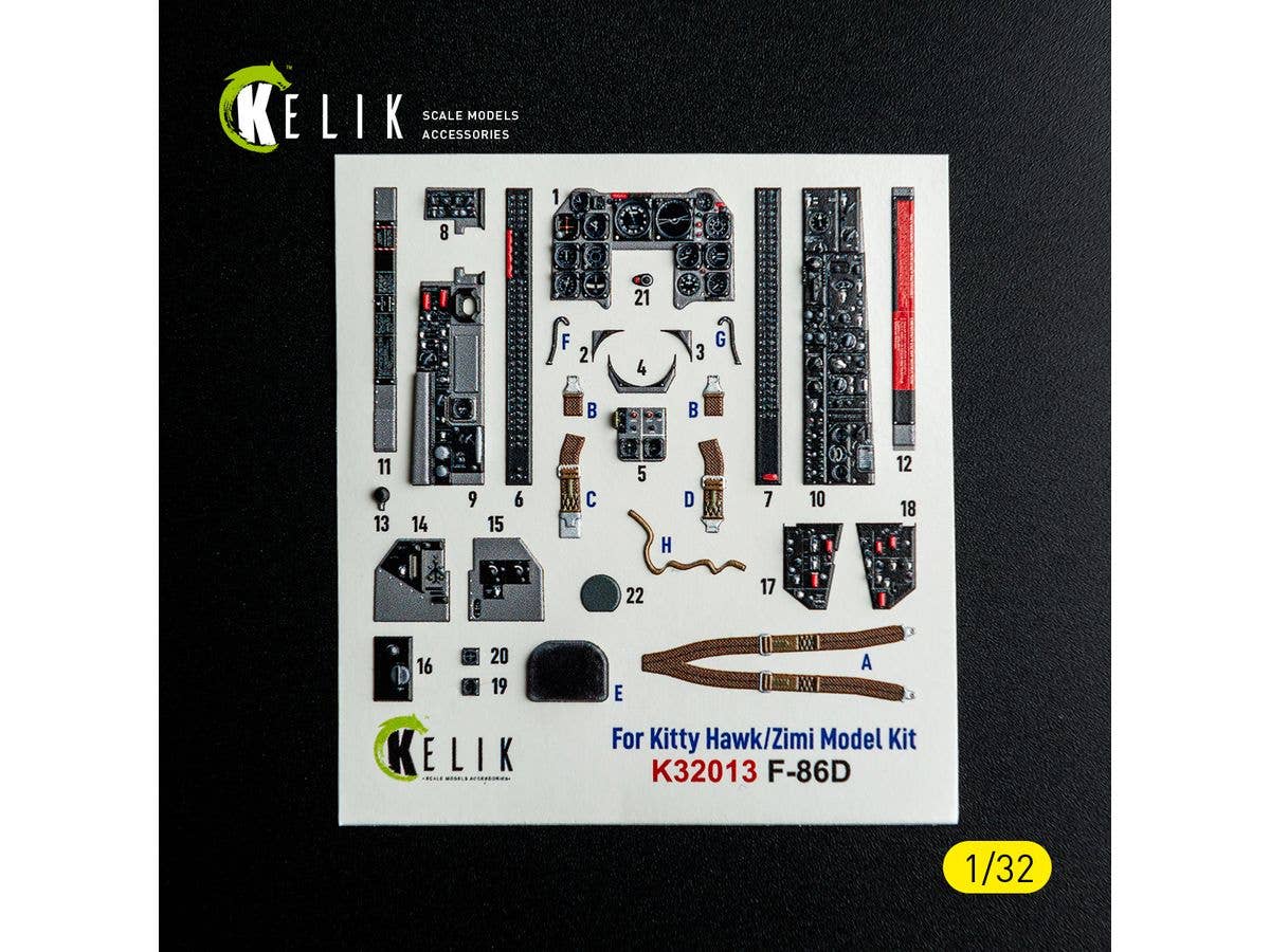 F-86D - interior 3D decals for Kitty Hawk/Zimi models kit