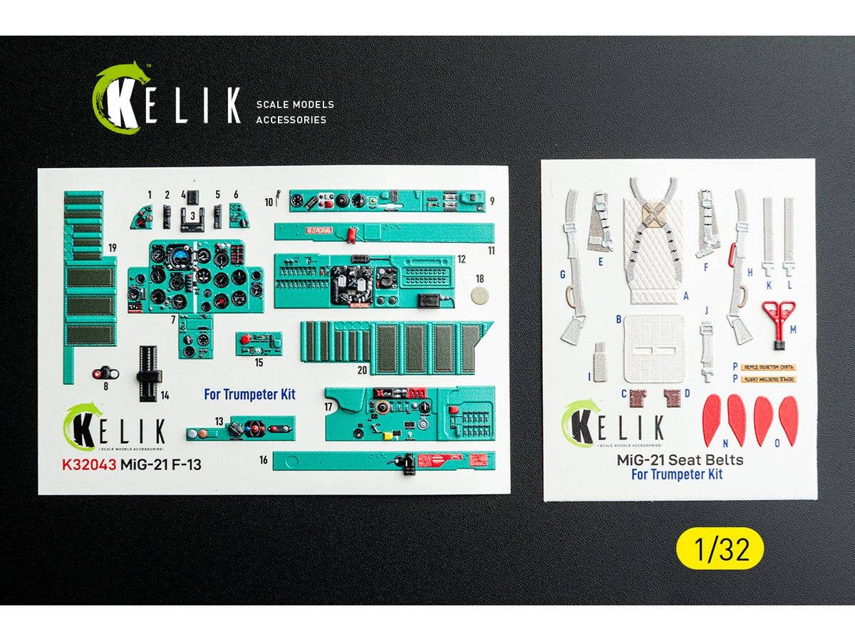 MiG-21 F-13 - interior 3D decals for Trumpeter kit (For Trumpeter)