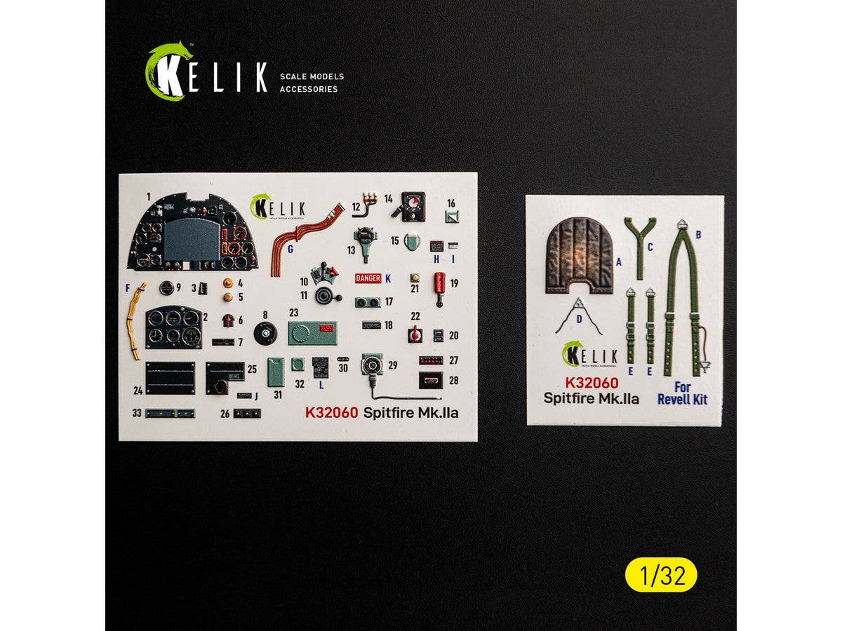 Spitfire Mk.IIa - interior 3D decals for Revell kit