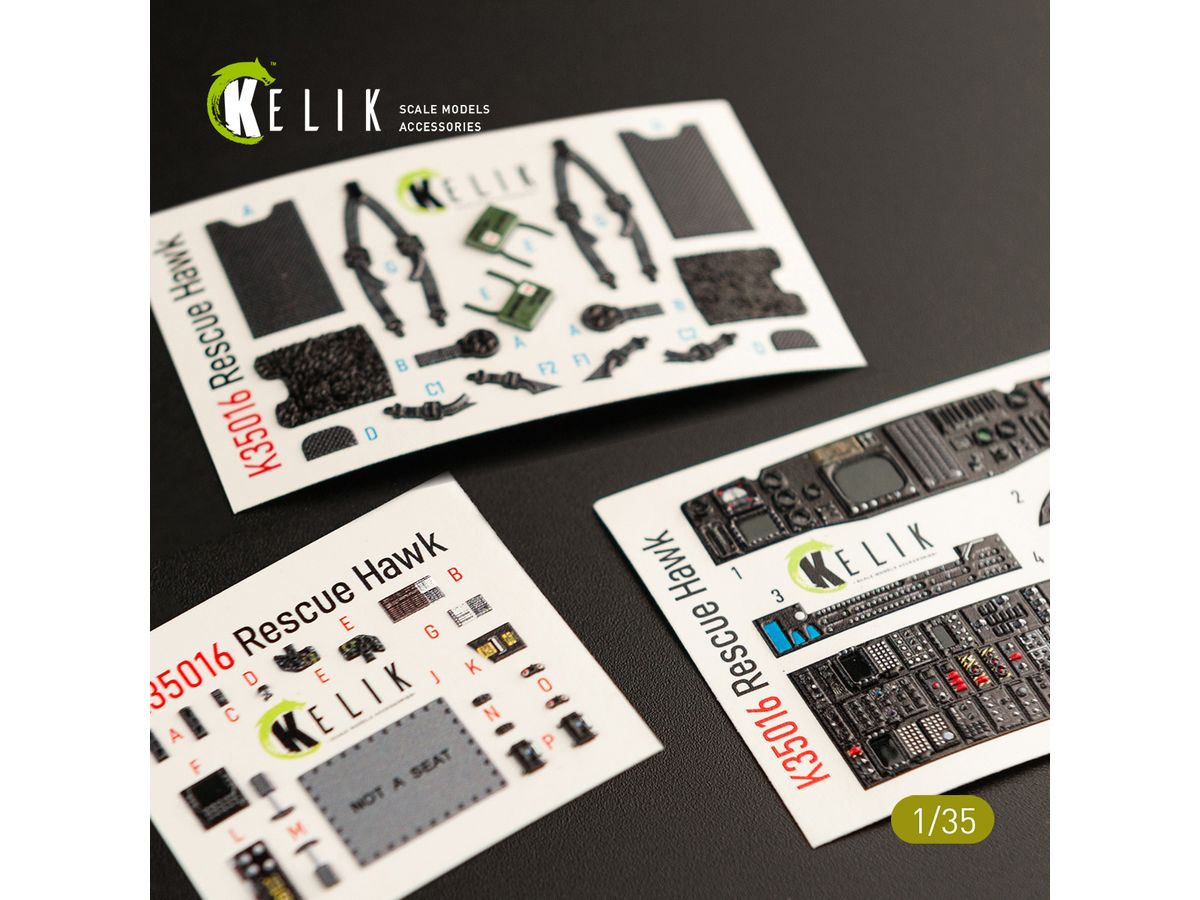 HH-60H Rescue Hawk interior 3D decals for Kitty Hawk kit