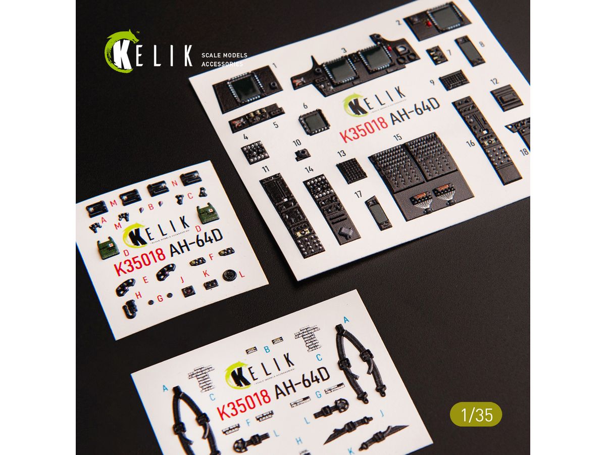 AH-64D Apache interior 3D decals for Takom kit