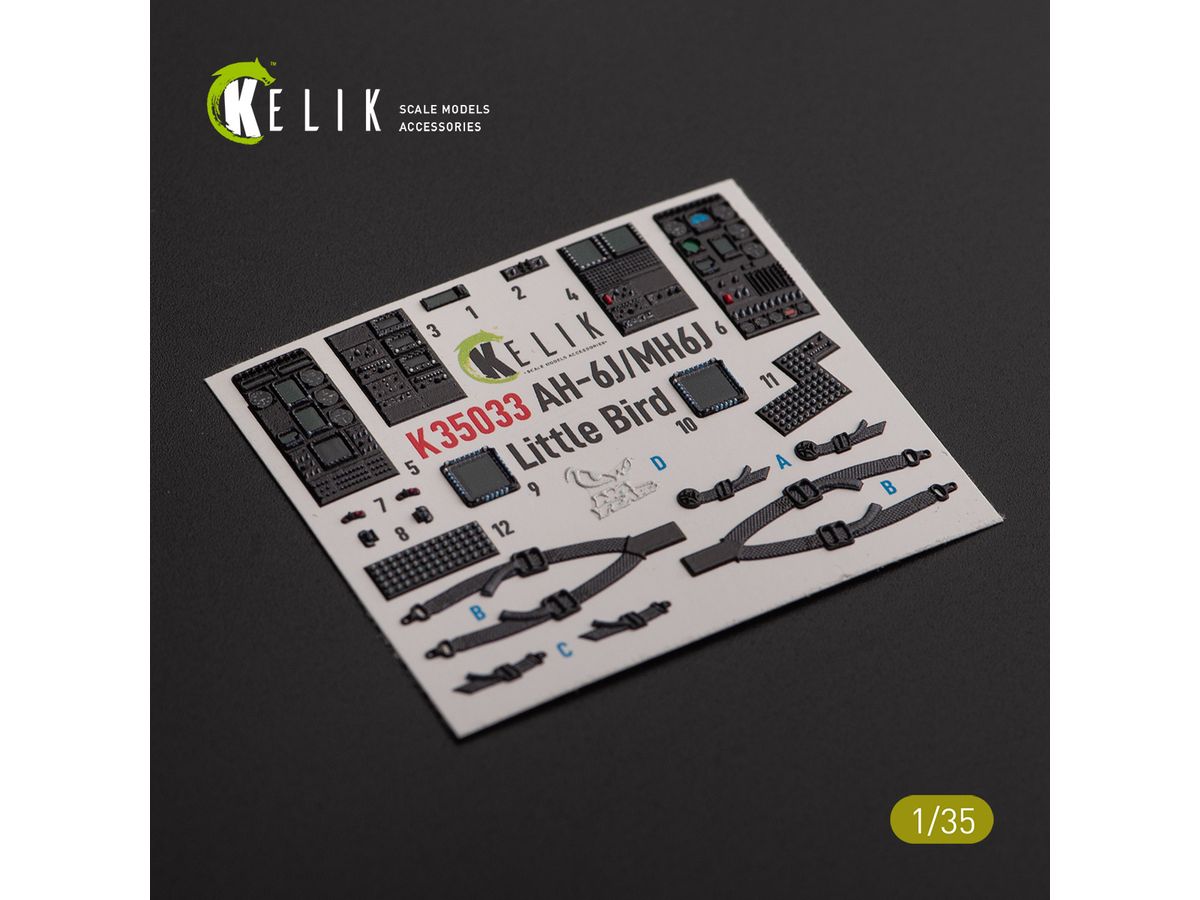 AH-6J/MH6J Little Bird interior 3D decals for Kitty Hawk kit