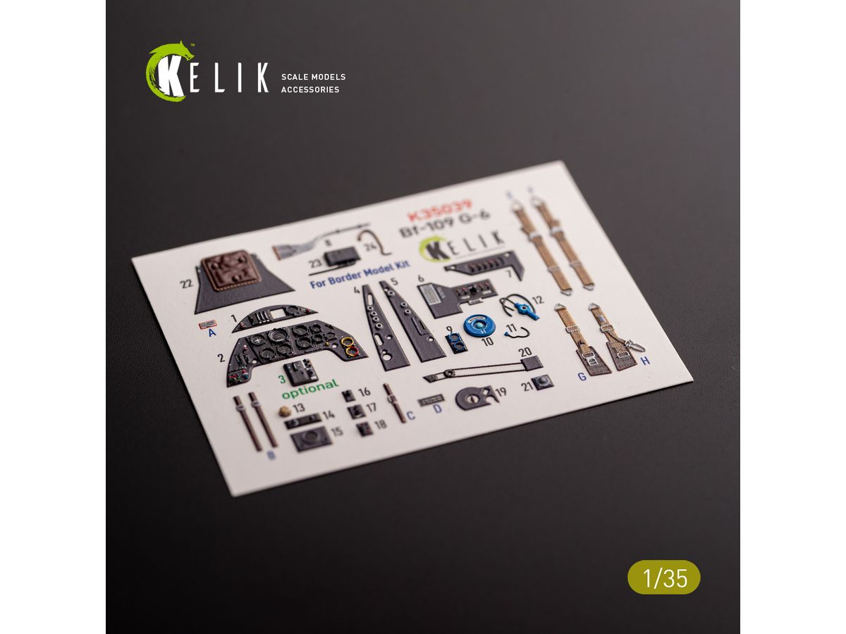 Bf109G-6 - interior 3D decals for Border Models kit (for. Border Models)