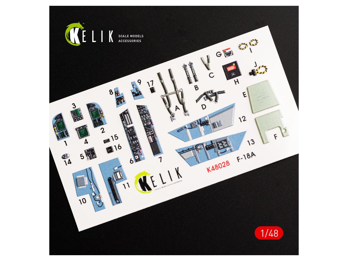 F/A-18A Hornet interior 3D decals for Kinetic kit