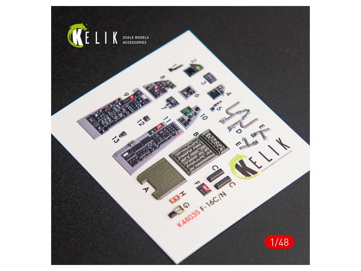F-16C/N Fighting Falcon interior 3D decals for Tamiya kit