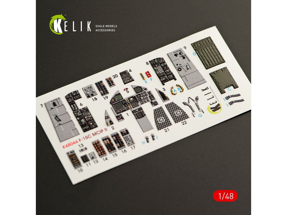 F-15C MSIP II Eagle interior 3D decals for GWH kit