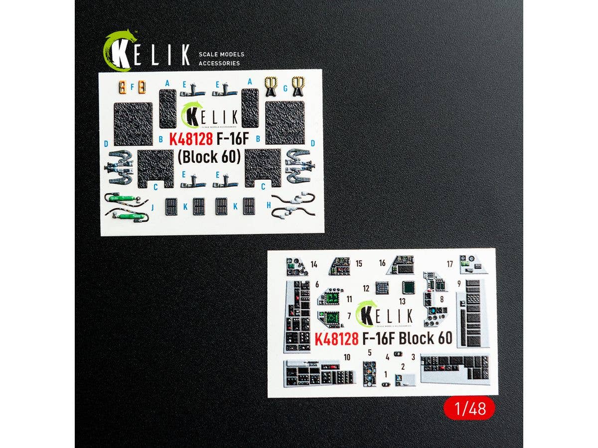 F-16F Block 60 - interior 3D decals for Hasegawa kit (For Hasegawa)