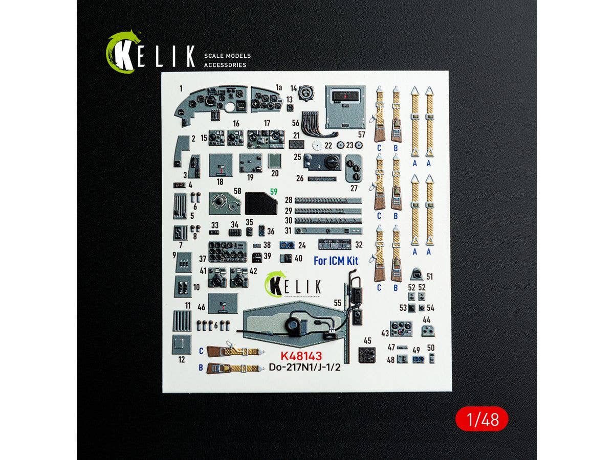 Do-217 N/J - interior 3D decals for ICM kit (For ICM)