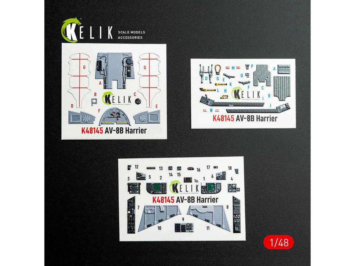 AV-8B Harrier - interior 3D decals for Hasegawa kit (For Hasegawa)