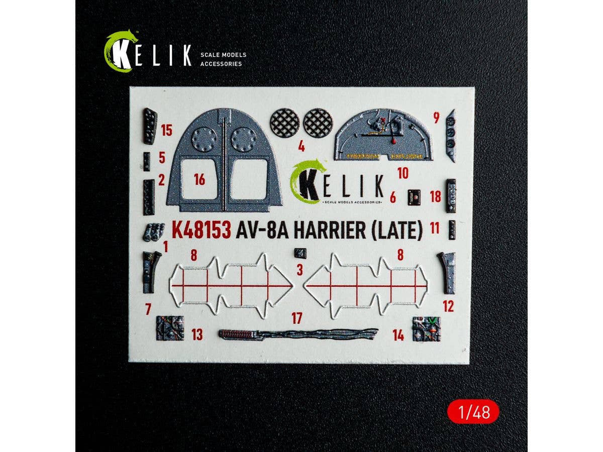 AV-8A HARRIER (Late) - interior 3D decals for Kinetic kit