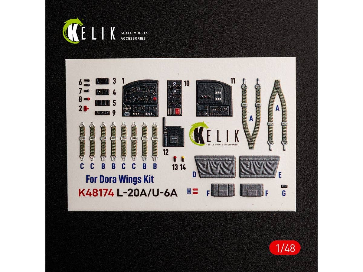 L-20A/U-6A - type 1 interior 3D decals for Dora Wings kit