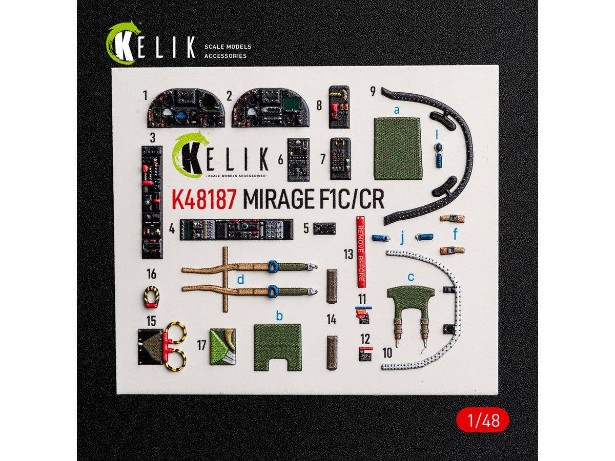 Mirage F1C/CR - interior 3D decals for Italeri kit