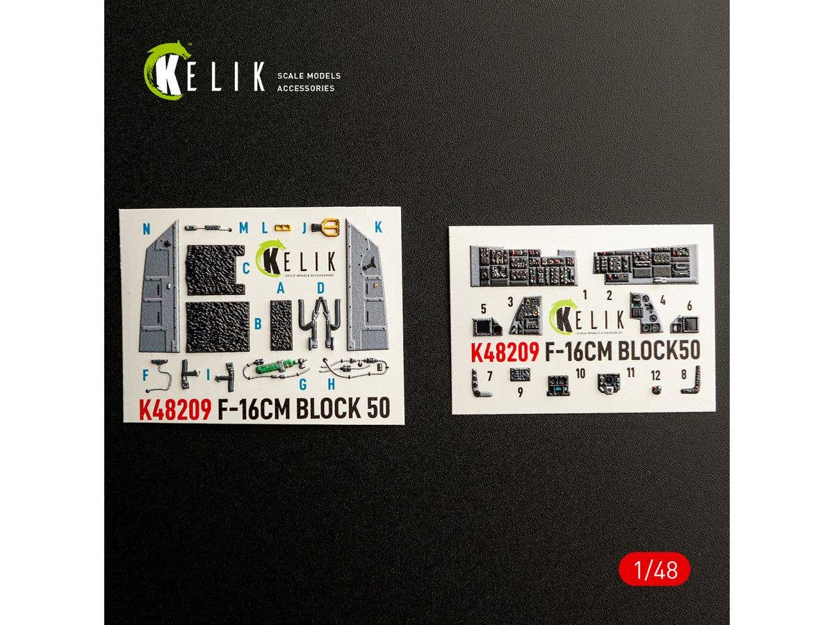 F-16CM Block 50 - interior 3D decals for GWH kit