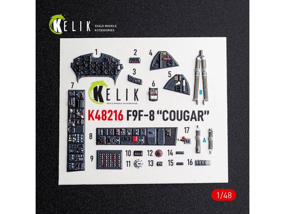 F9F-8 COUGAR - interior 3D decals for KittyHawk/Zimi model kit