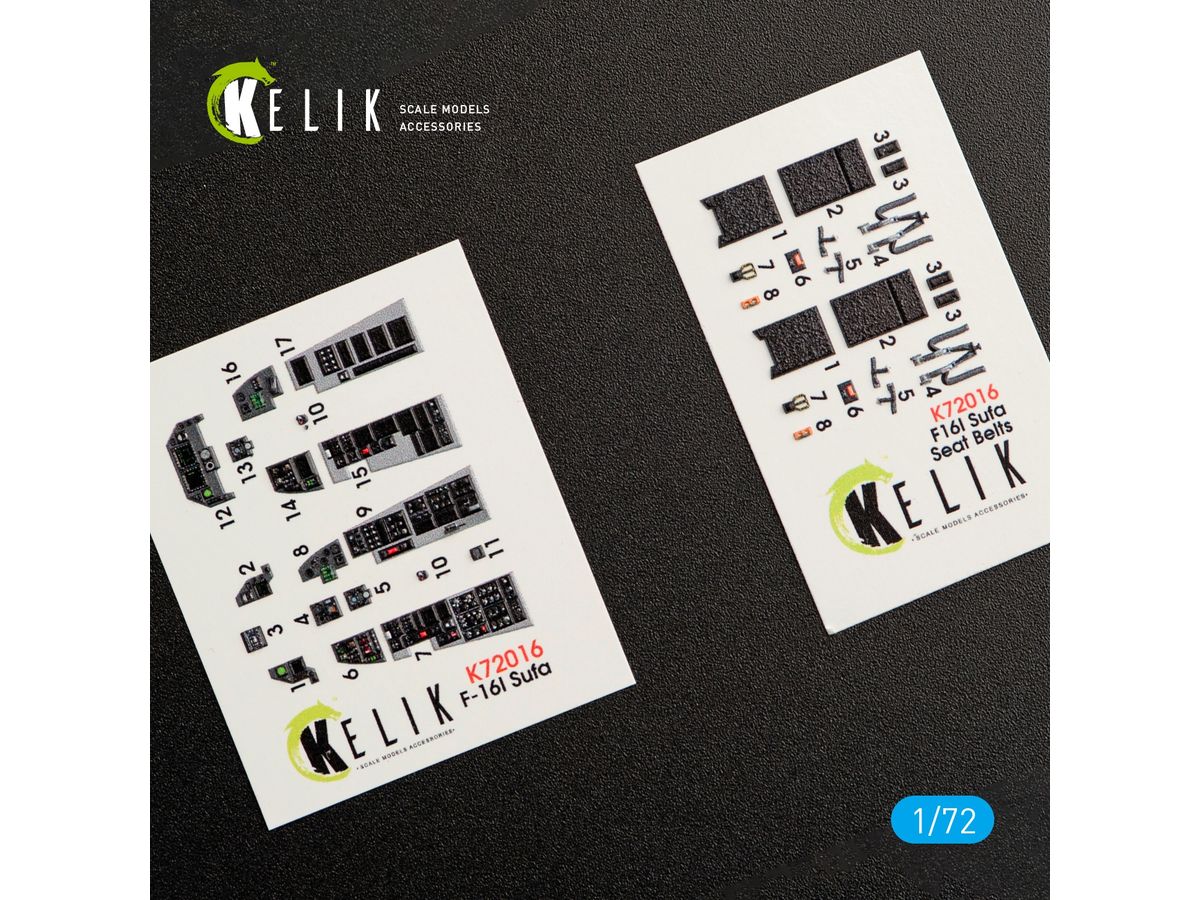 F-16I Sufa interior 3D decals for Kinetic kit
