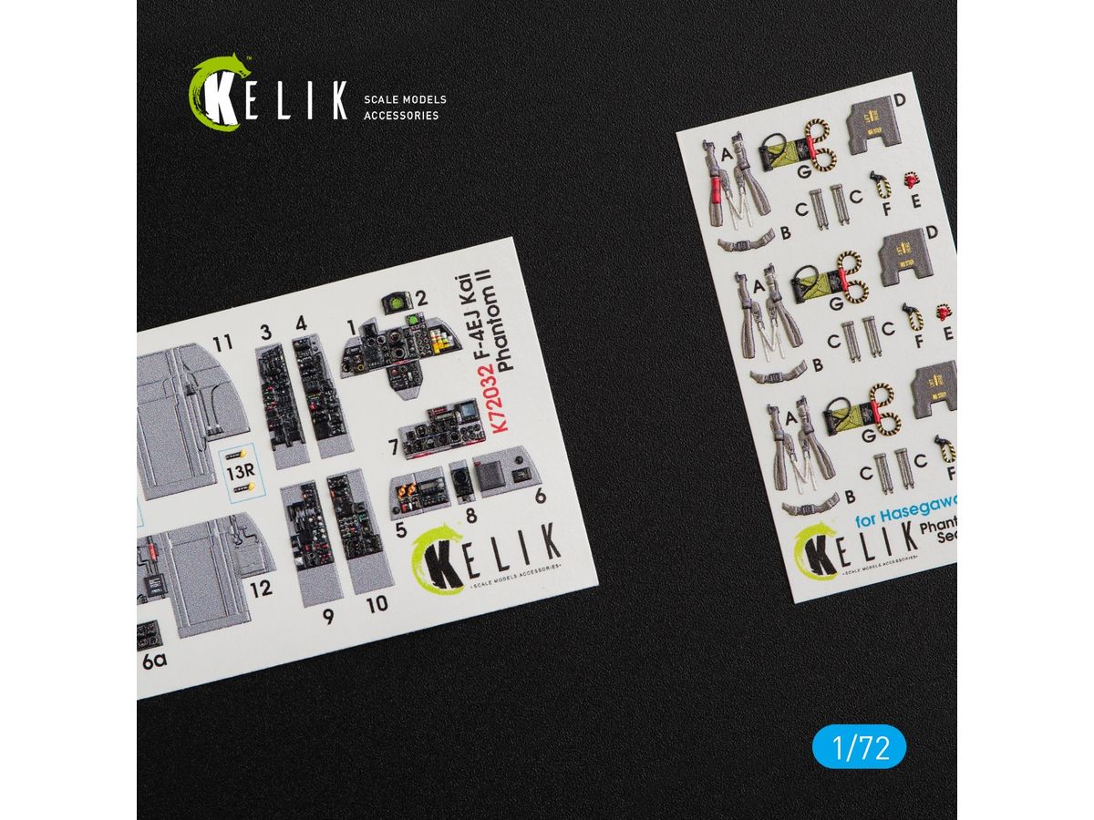 F-4EJ Kai Phantom II Interior 3D Decals for Hasegawa Kit