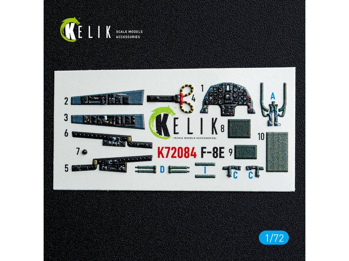 F-8E Crusader - interior 3D decals for Academy kit (For Academy)