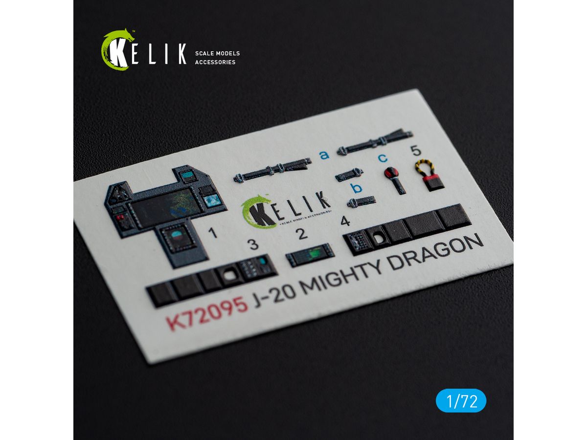 J-20 Mighty Dragon - interior 3D decals for Dream Model Kit