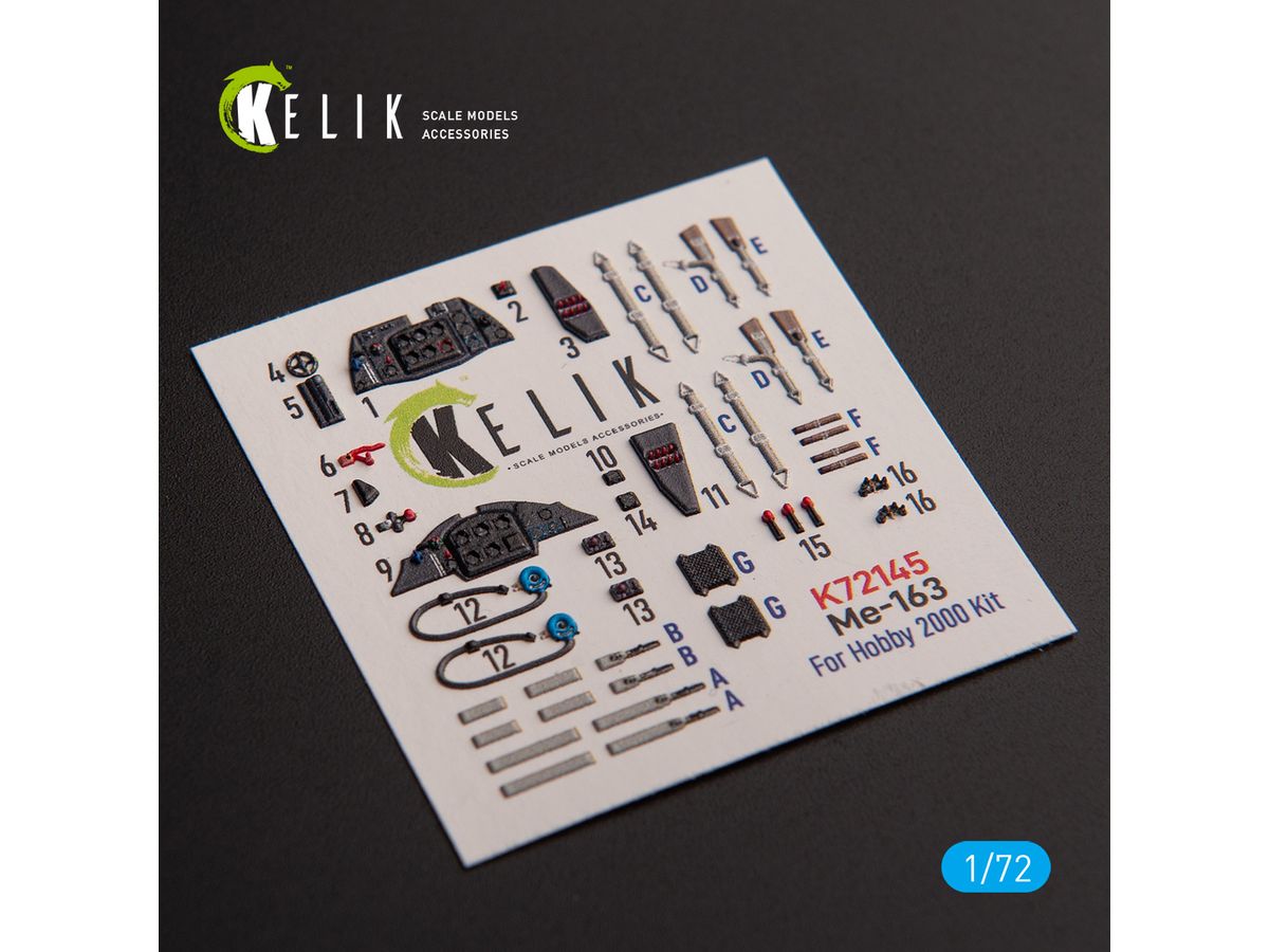 Me 163 B/S Komet - interior 3D decals for Hobby 2000/Academy kit