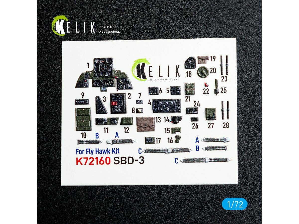 SBD-3 Dauntless - interior 3D decals for FlyHawk kit (For FlyHawk)